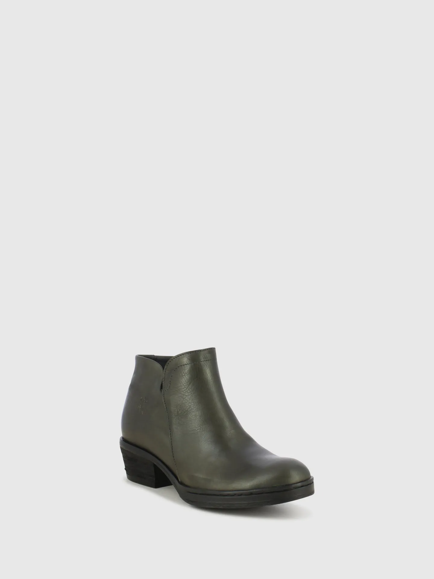 Anthracite Zip Up Ankle Boots