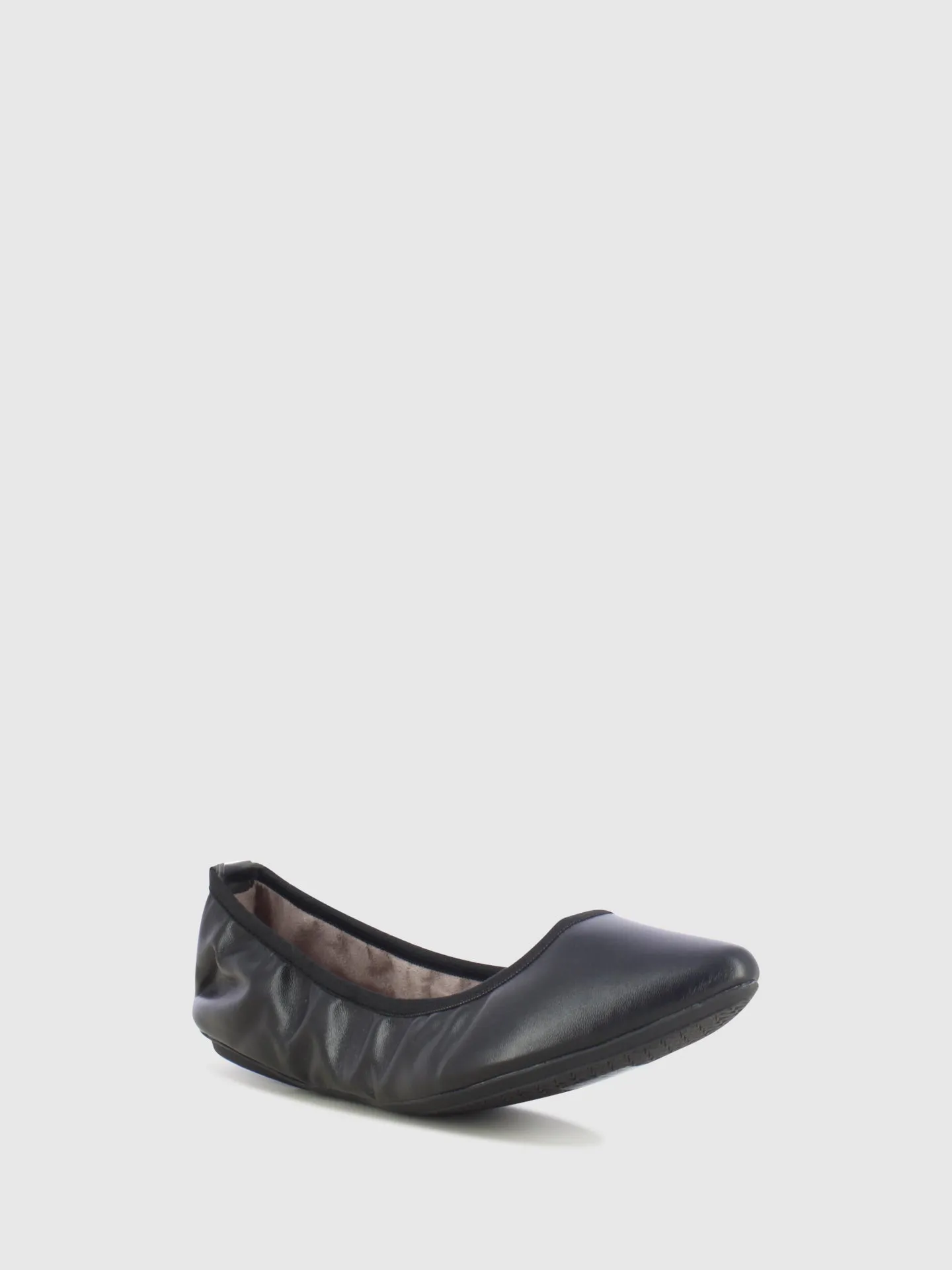 Black Round Toe Ballerinas