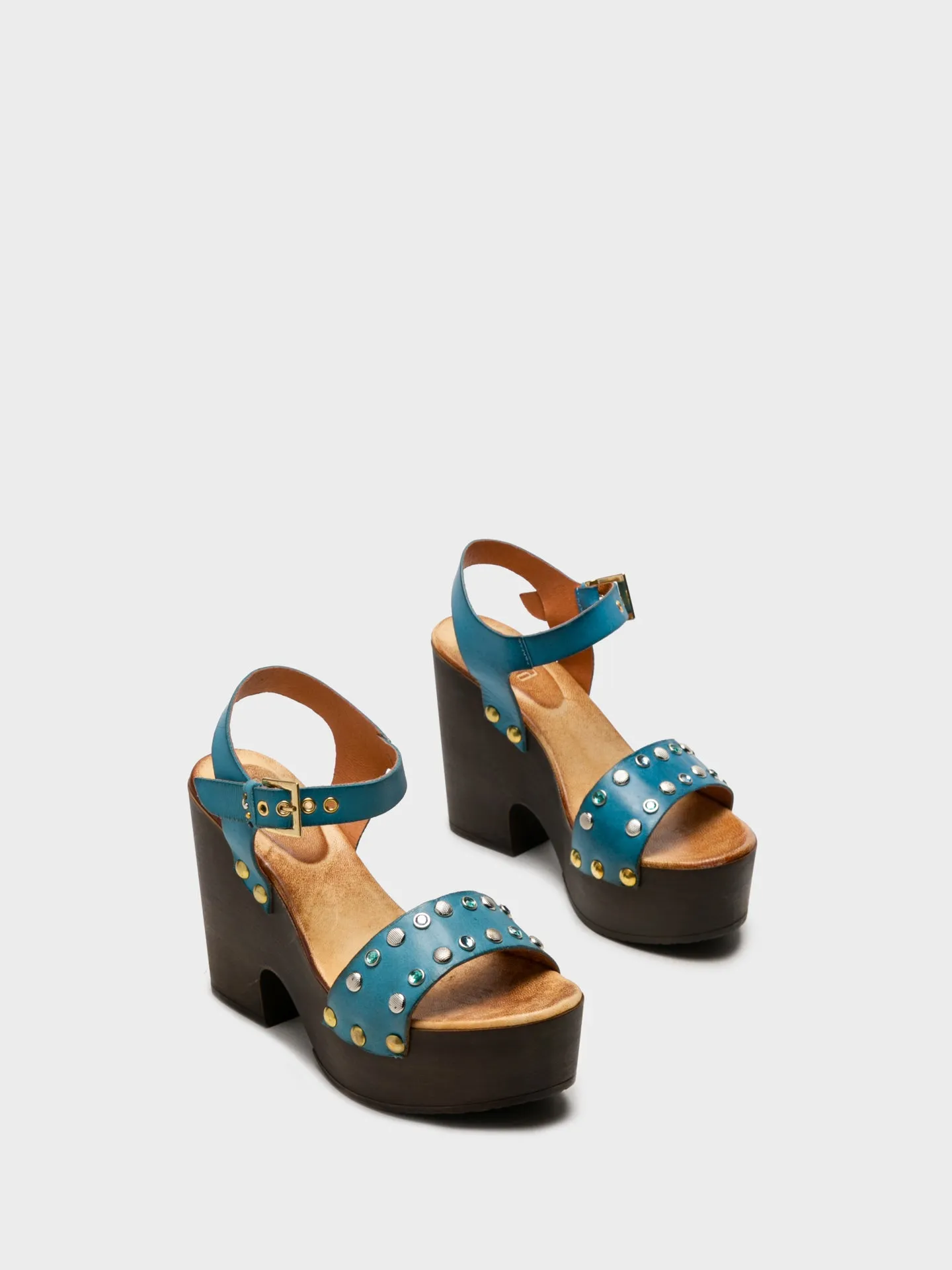 Blue Heel Sandals