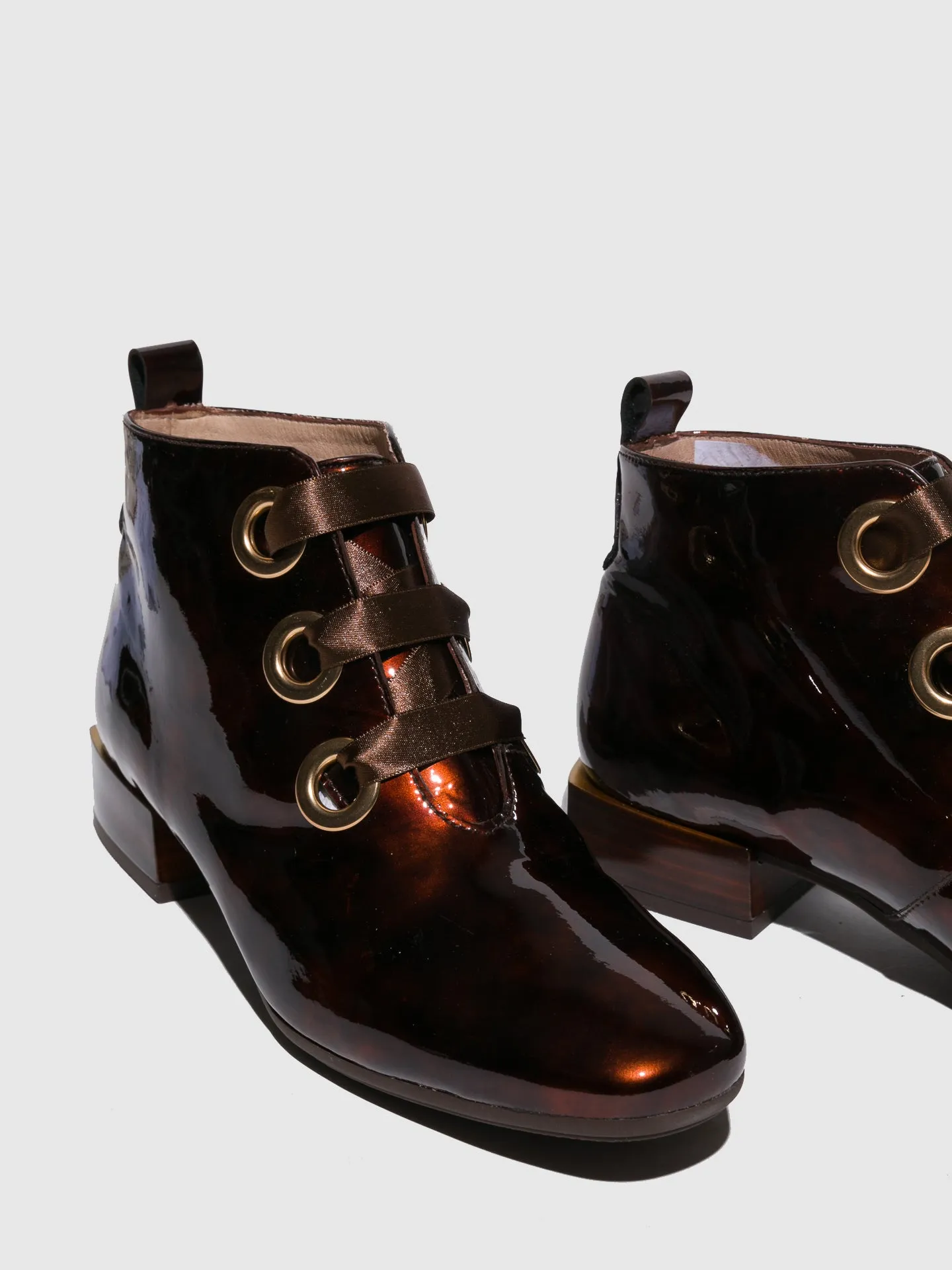 Brown Lace-up Ankle Boots