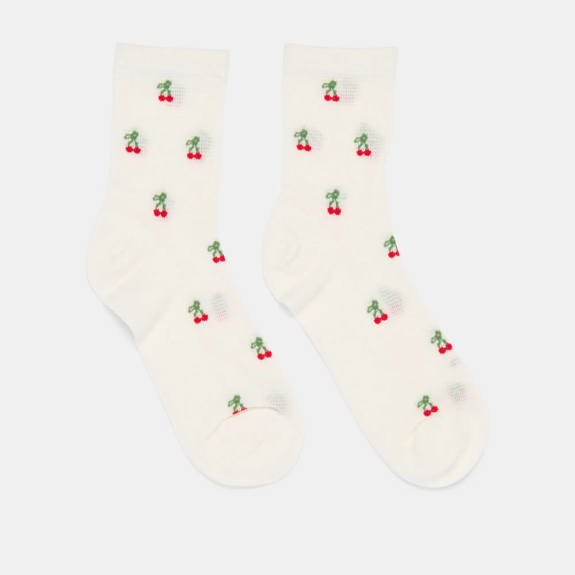 CHERRY WAFFLE KNIT SOCKS WHITE RED Dolce Vita