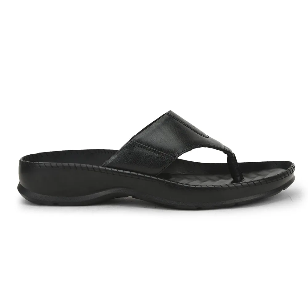 Coolers Black Casual Slipper For Men META-1 By Liberty