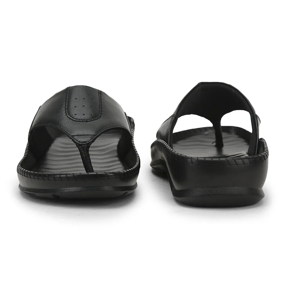 Coolers Black Casual Slipper For Men META-1 By Liberty