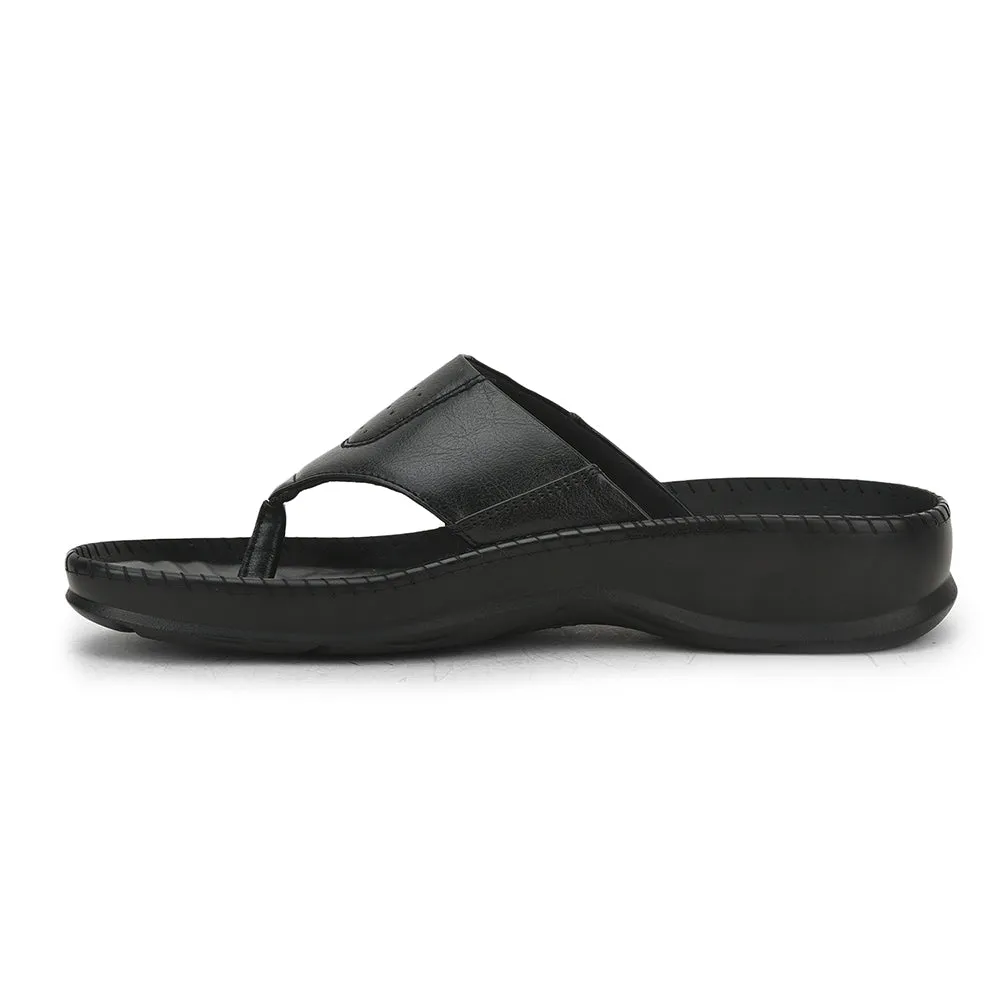 Coolers Black Casual Slipper For Men META-1 By Liberty