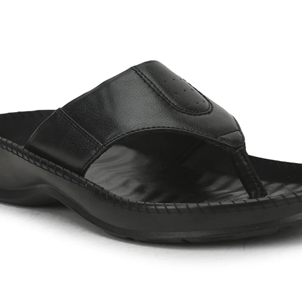 Coolers Black Casual Slipper For Men META-1 By Liberty