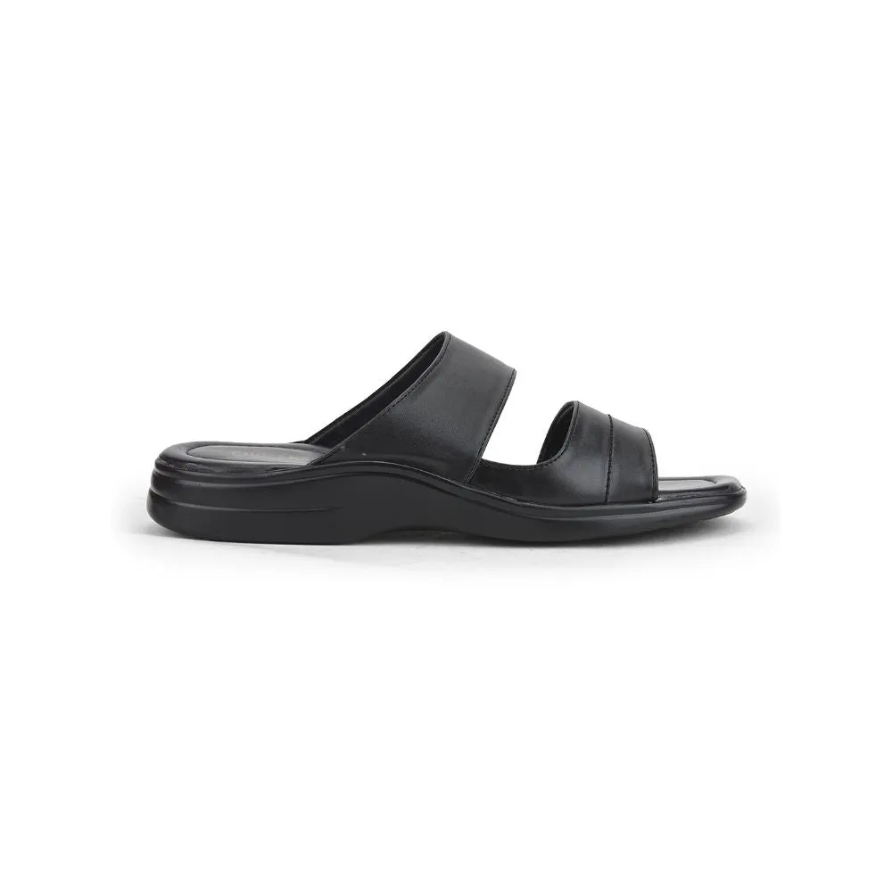 Coolers Casual Black Slippers For Men 2050-S209 By Liberty