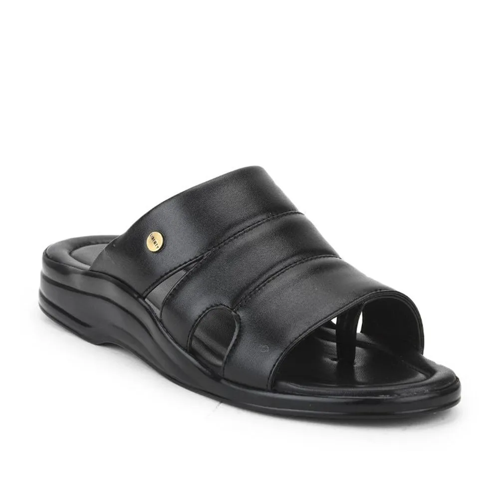Coolers Casual Black Slippers For Men 7123-510 By Liberty