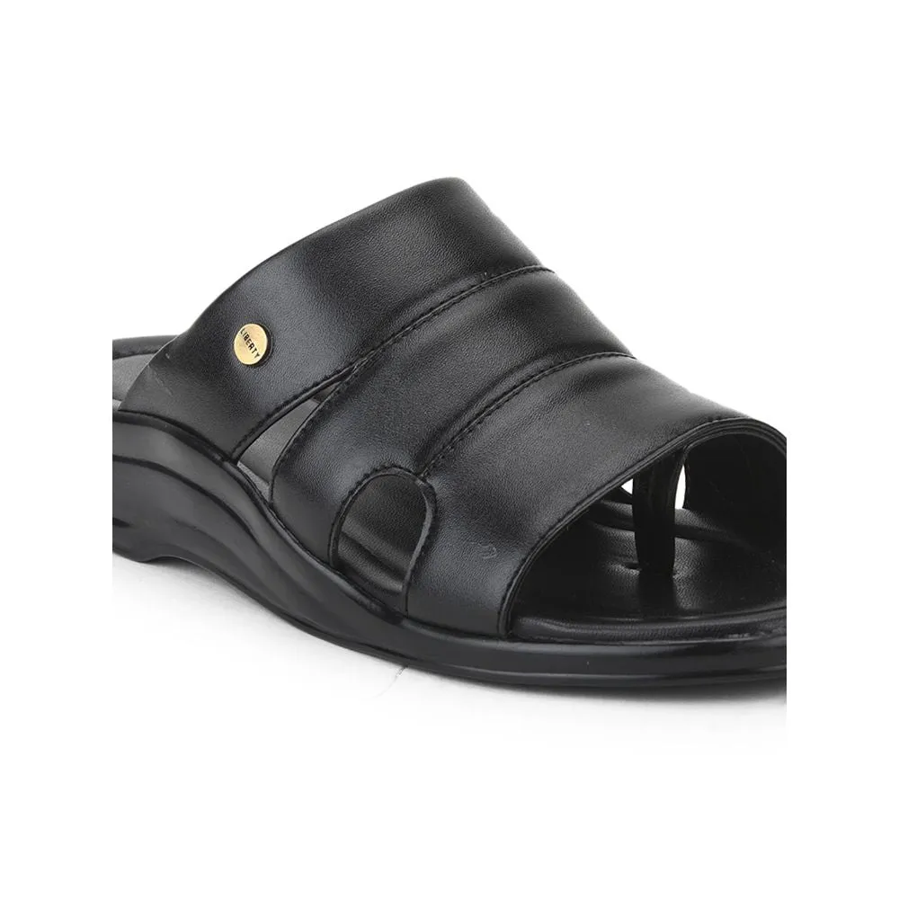 Coolers Casual Black Slippers For Men 7123-510 By Liberty