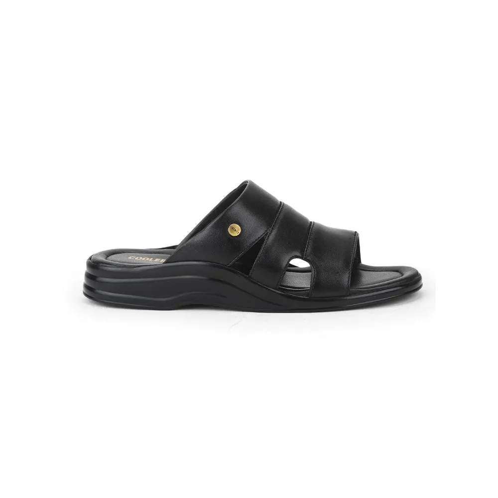 Coolers Casual Black Slippers For Men 7123-510 By Liberty