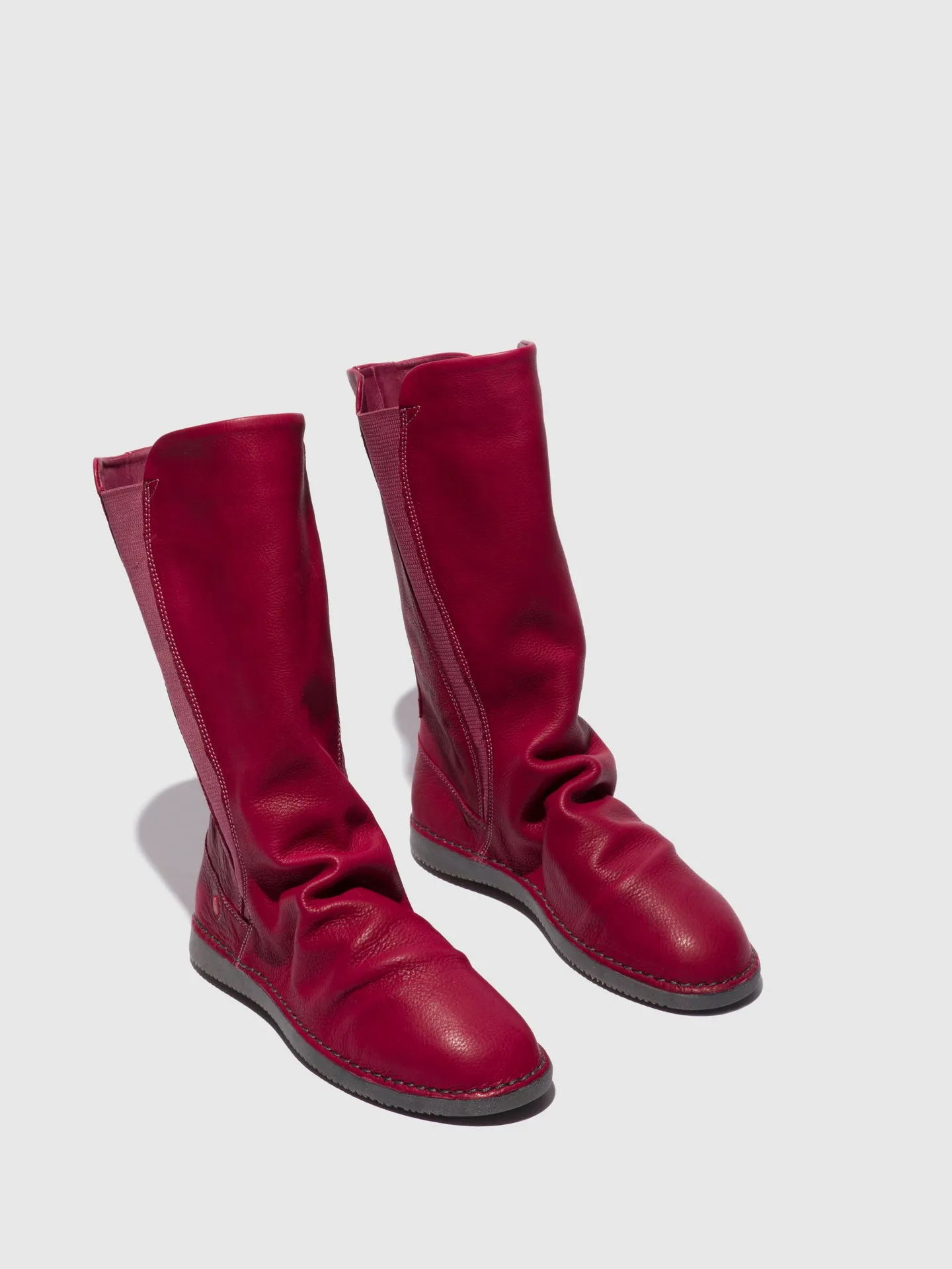 Crimson Knee-High Boots