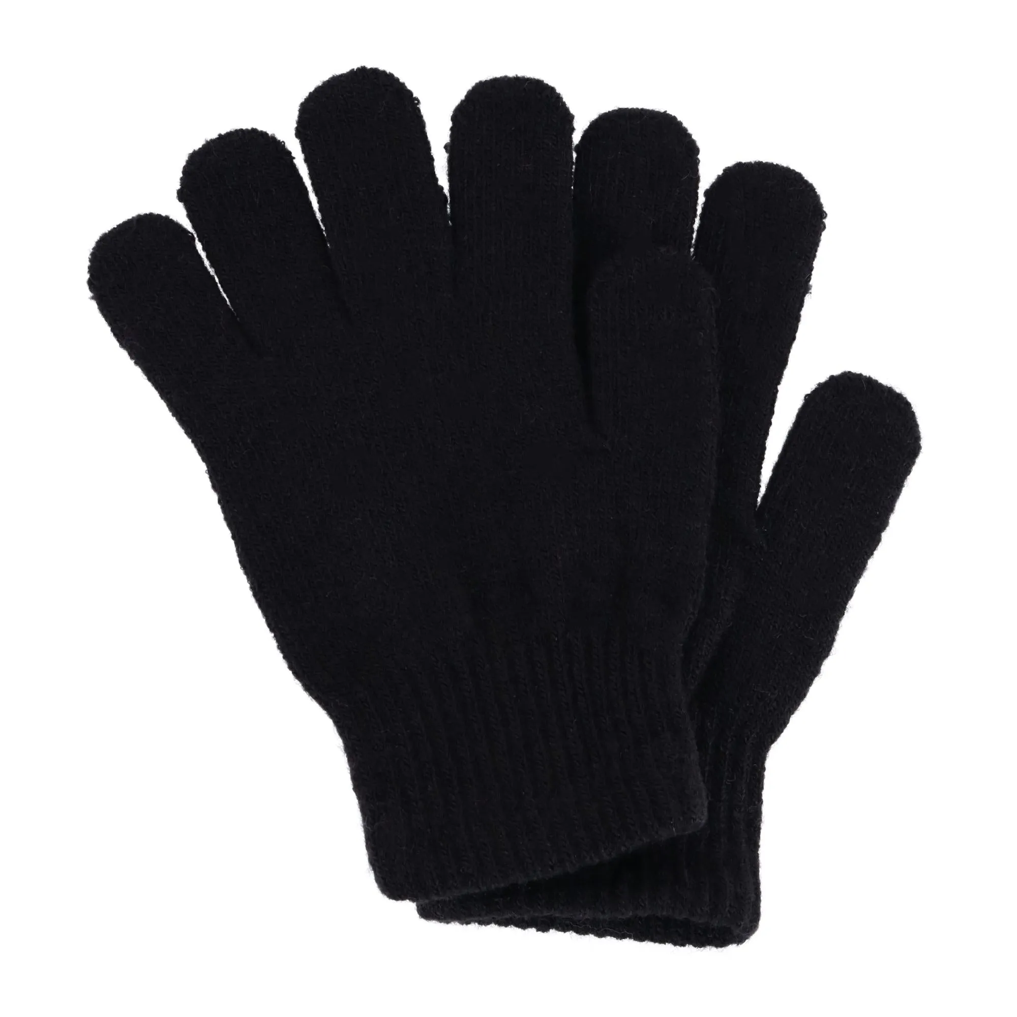 Girl's 3-6 Winter Ribbed Knit Aviator Hat and Glove 2-Piece Set