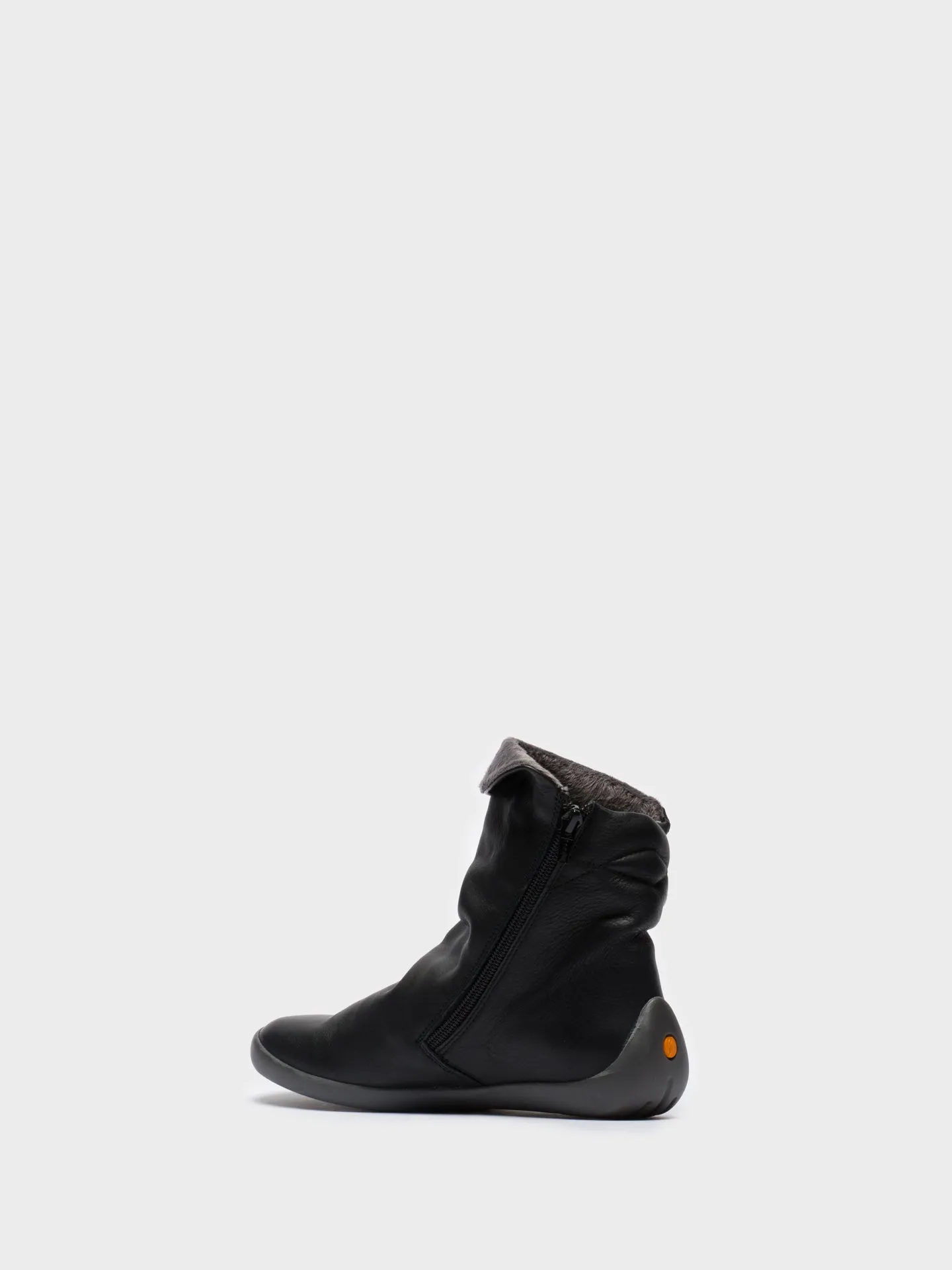 Gray Black Zip Up Ankle Boots