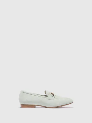 Green Metallic Detail Loafers