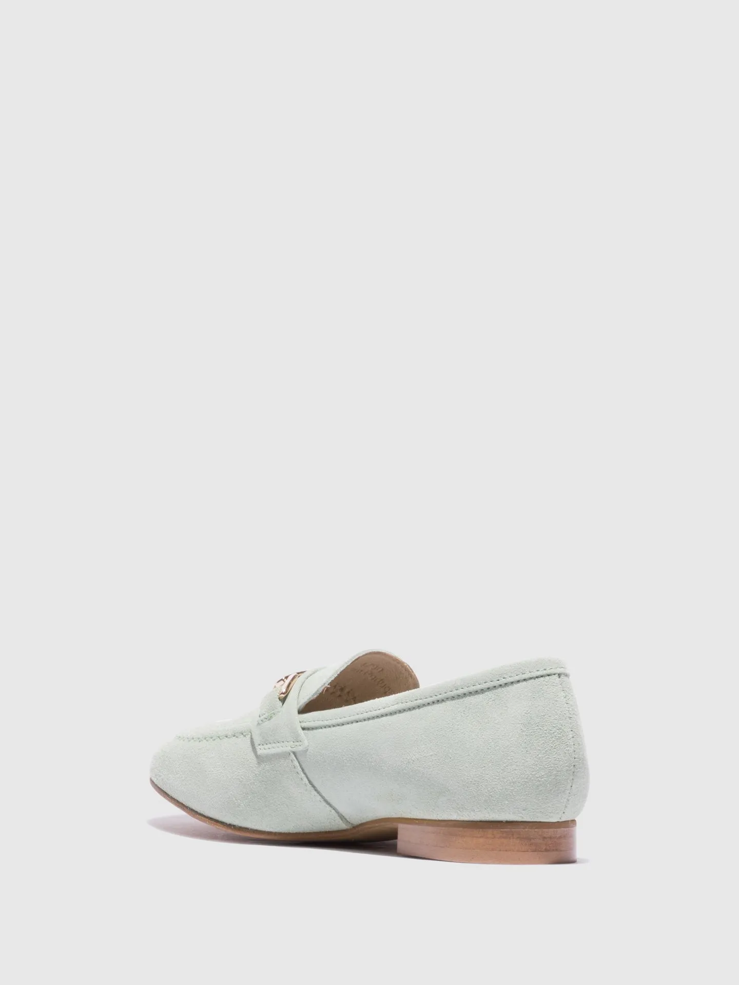 Green Metallic Detail Loafers