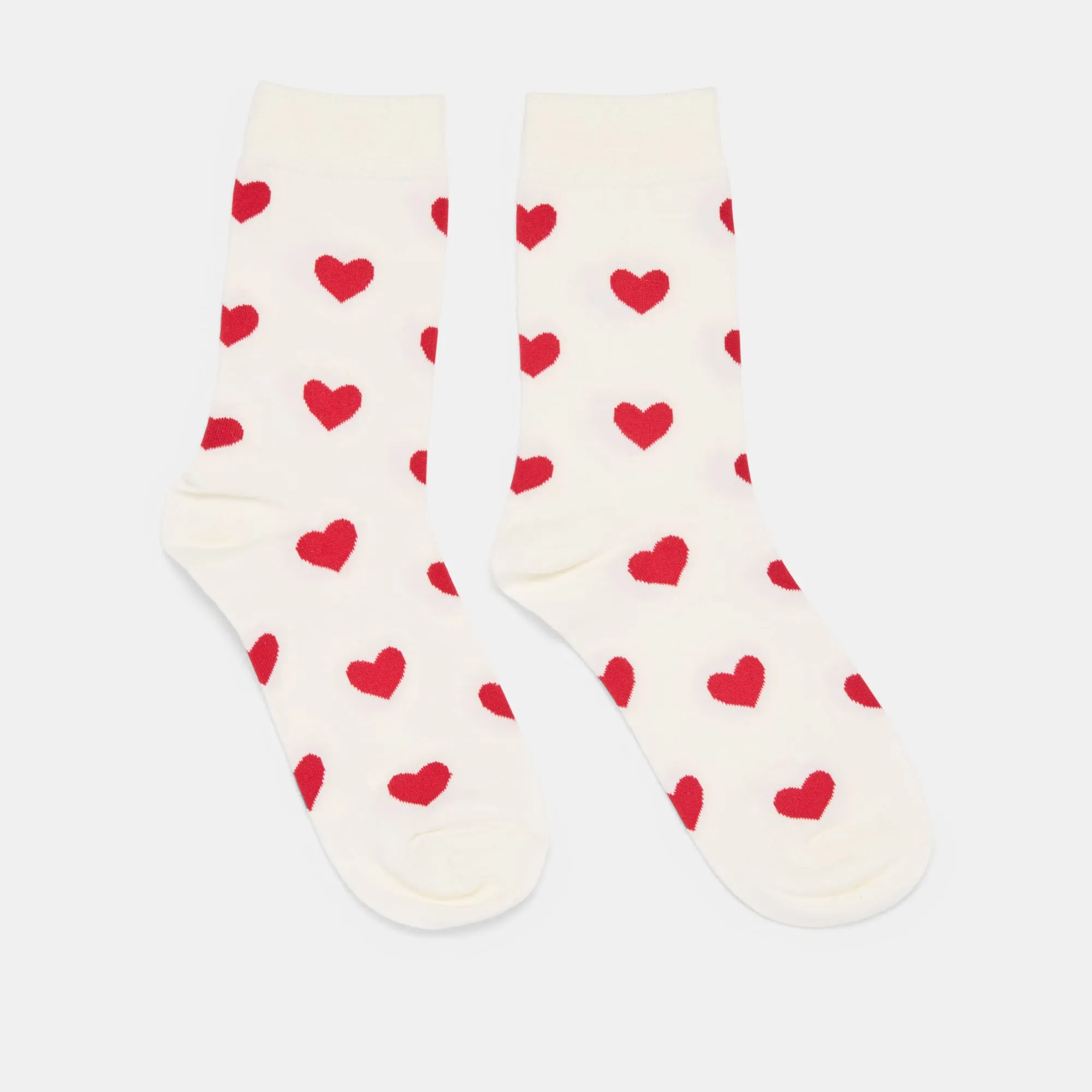 HEARTS CREW SOCKS WHITE RED Dolce Vita