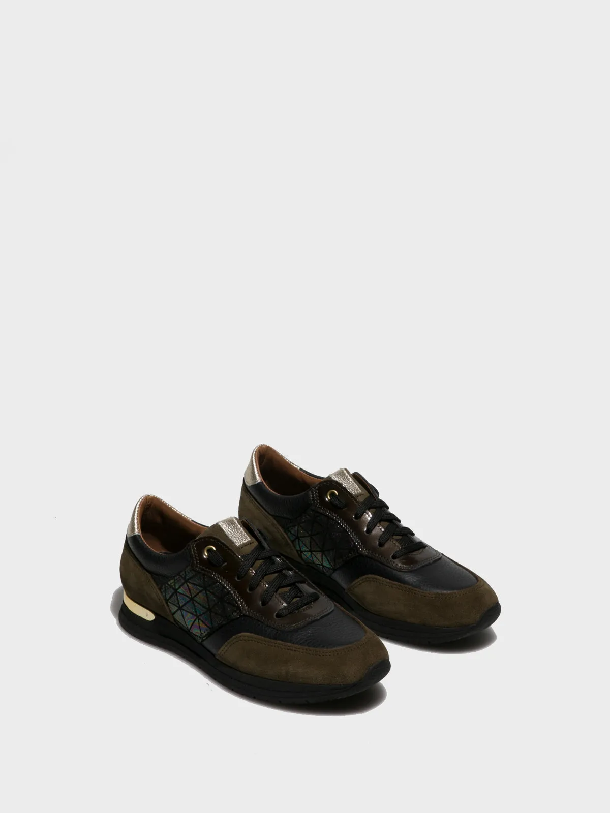 Khaki Lace-up Trainers
