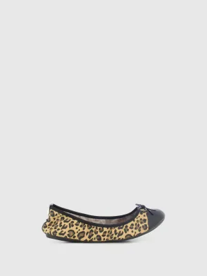 Leopard Round Toe Ballerinas