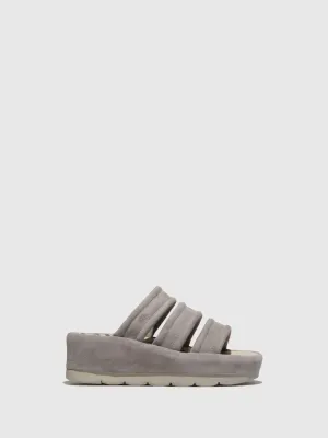 LightGray Open Toe Mules