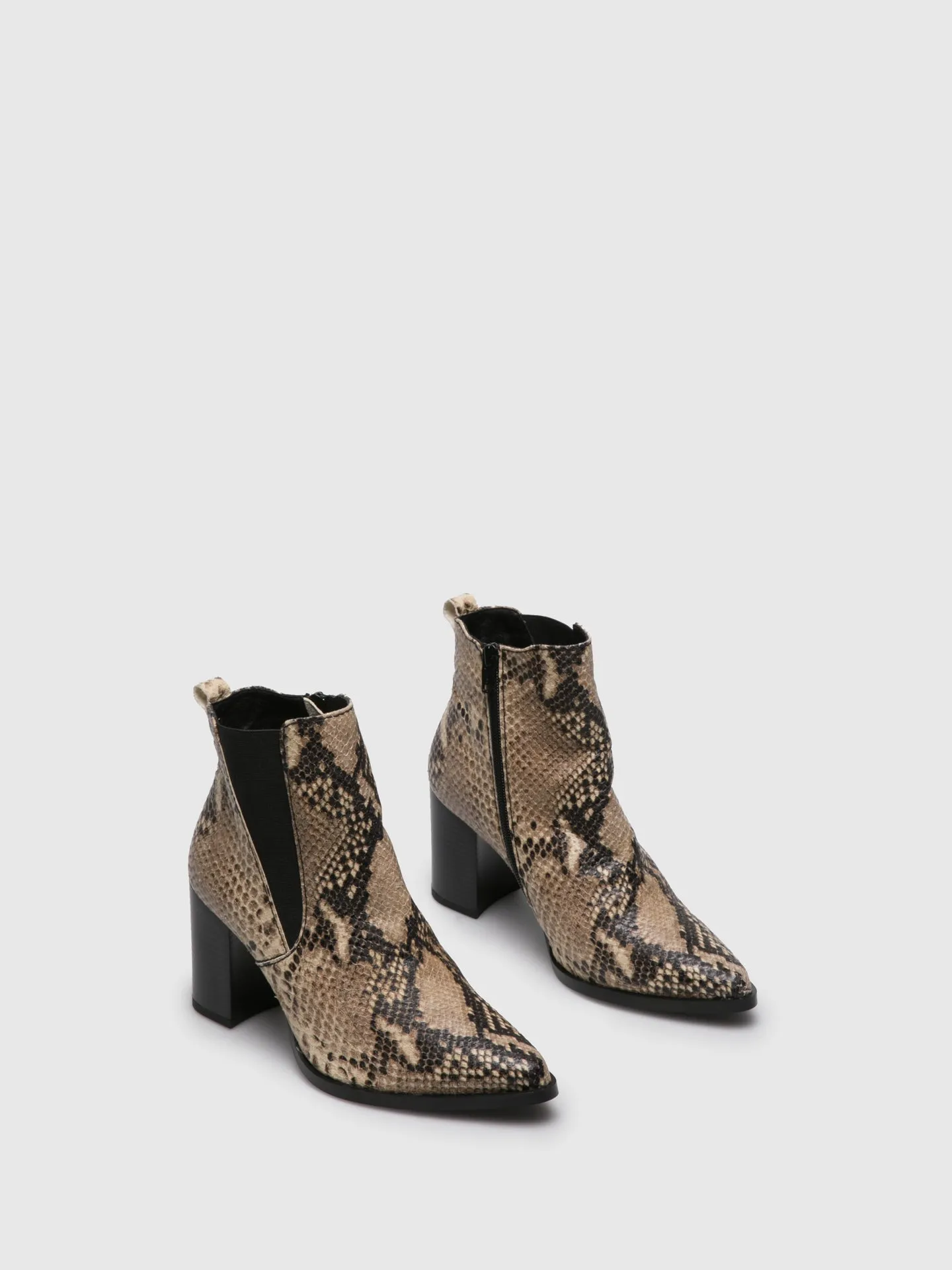 Multicolor Zip Up Ankle Boots