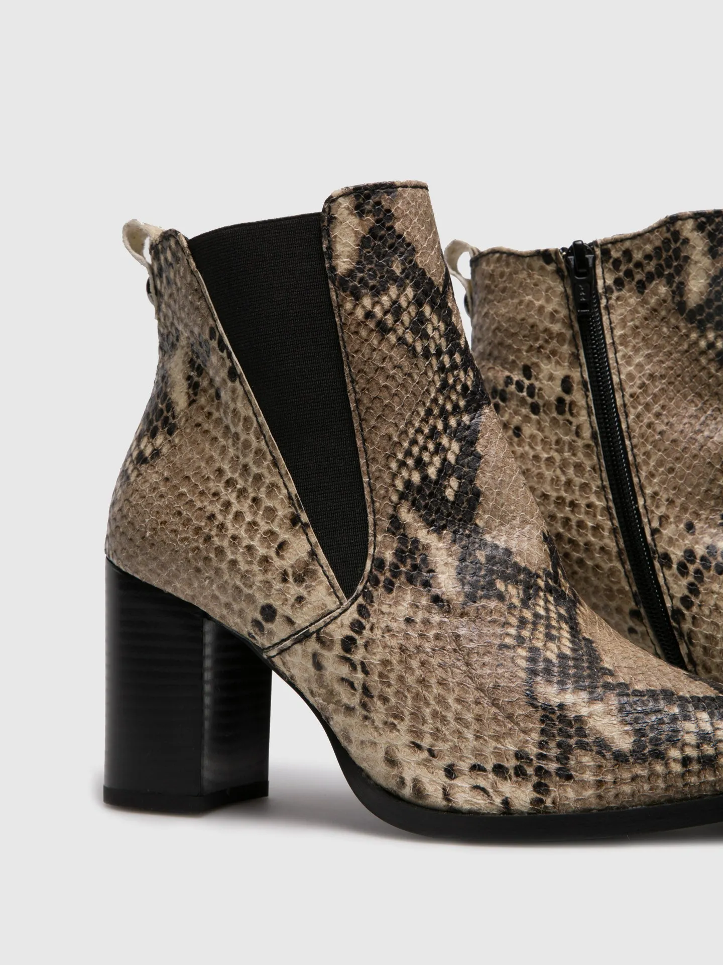 Multicolor Zip Up Ankle Boots