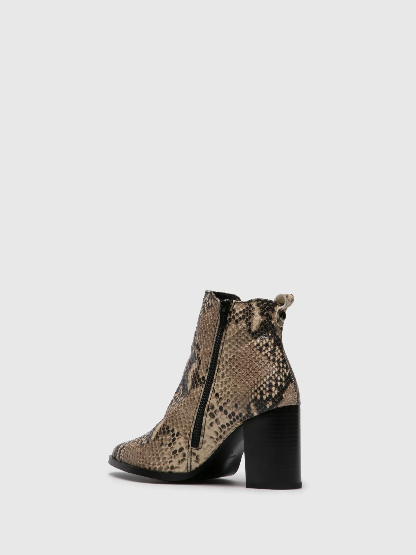 Multicolor Zip Up Ankle Boots