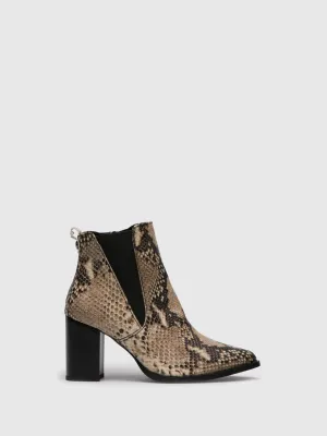 Multicolor Zip Up Ankle Boots