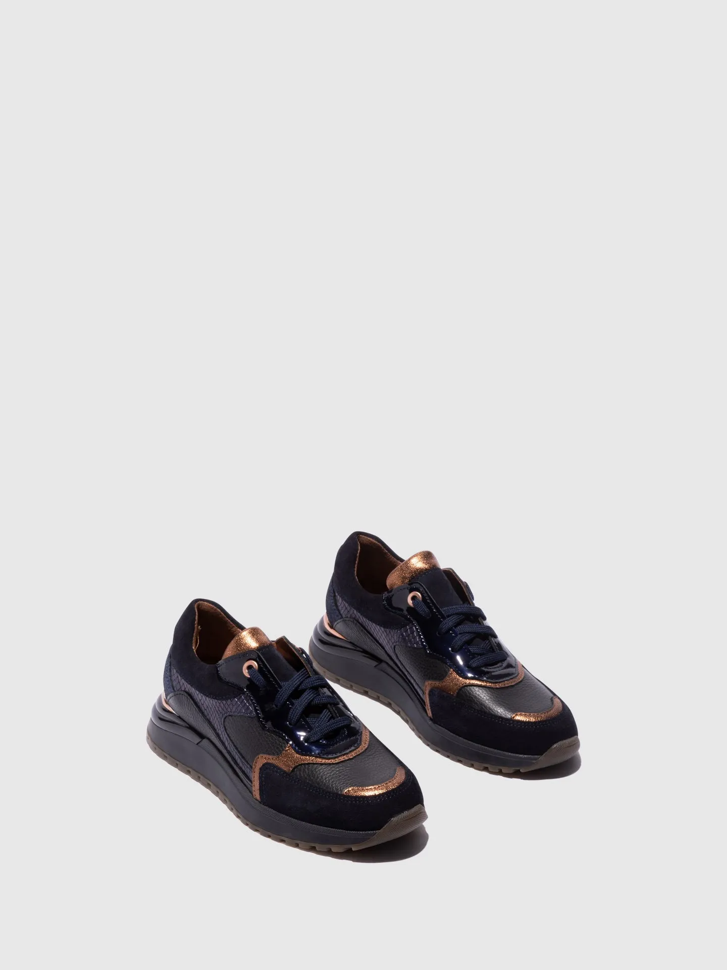 Navy Lace-up Trainers