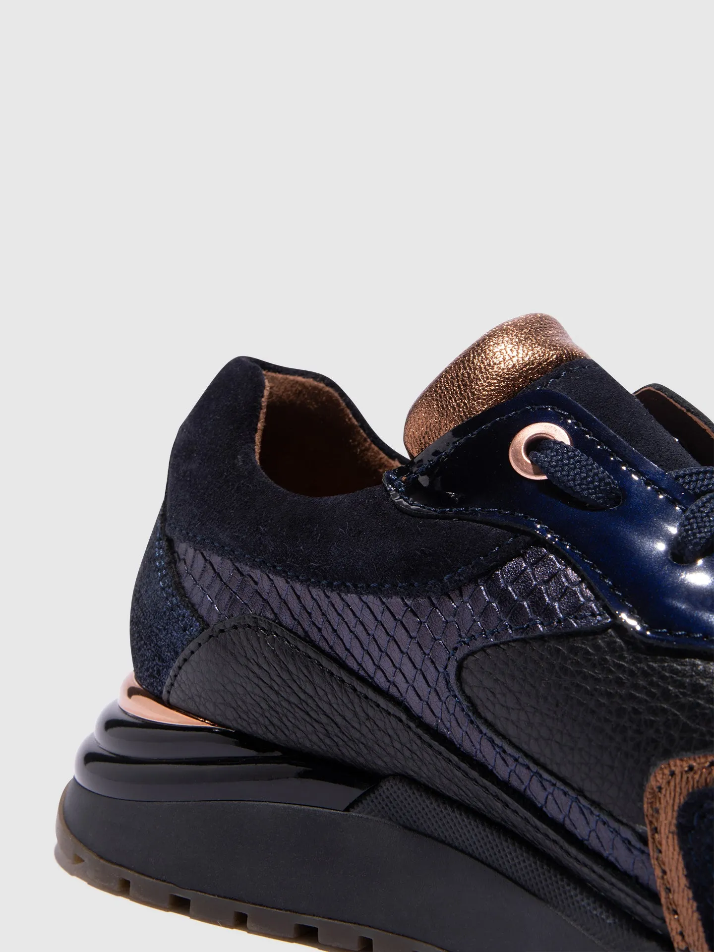 Navy Lace-up Trainers