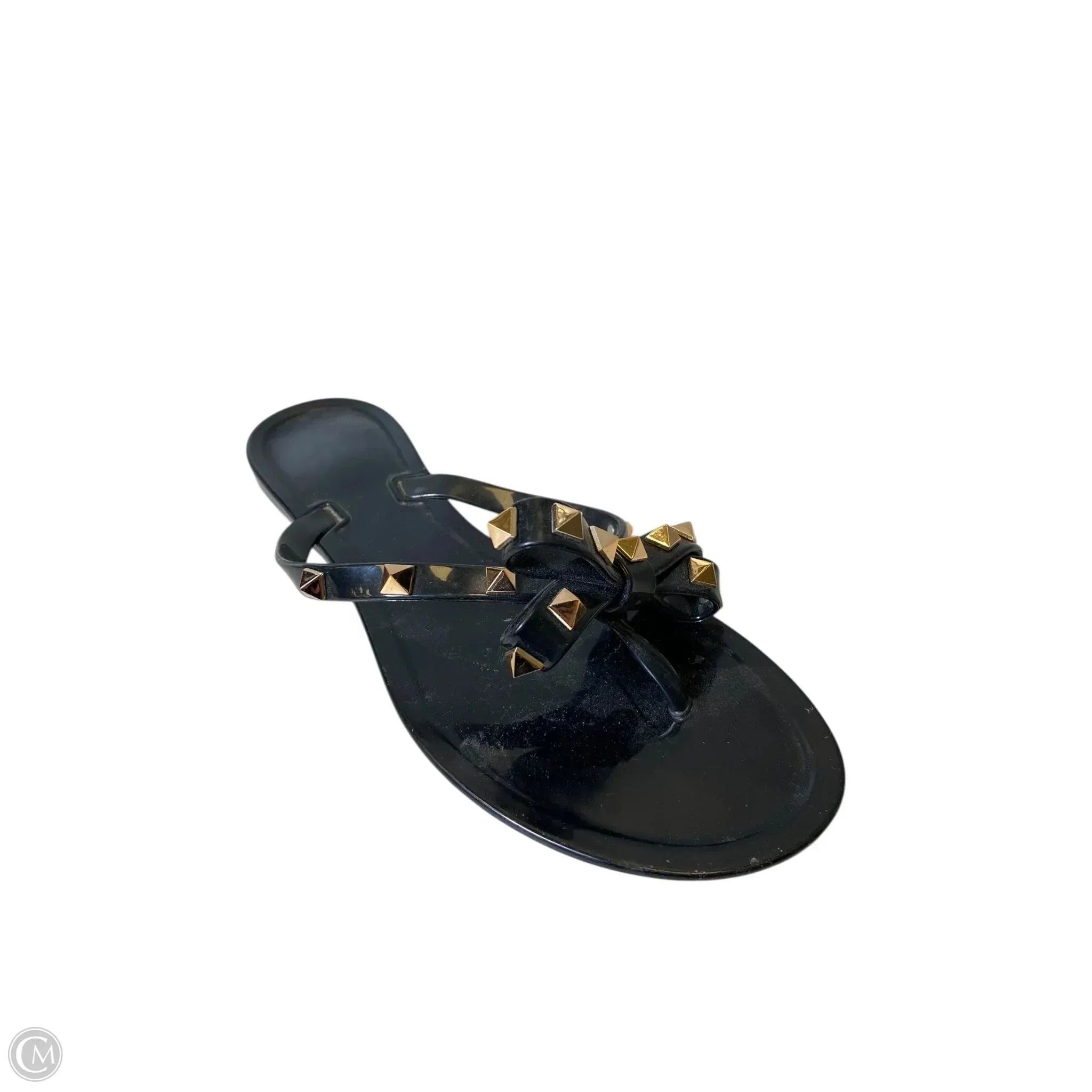 Sandals Flip Flops By Cmc In Black & Gold, Size: 8.5