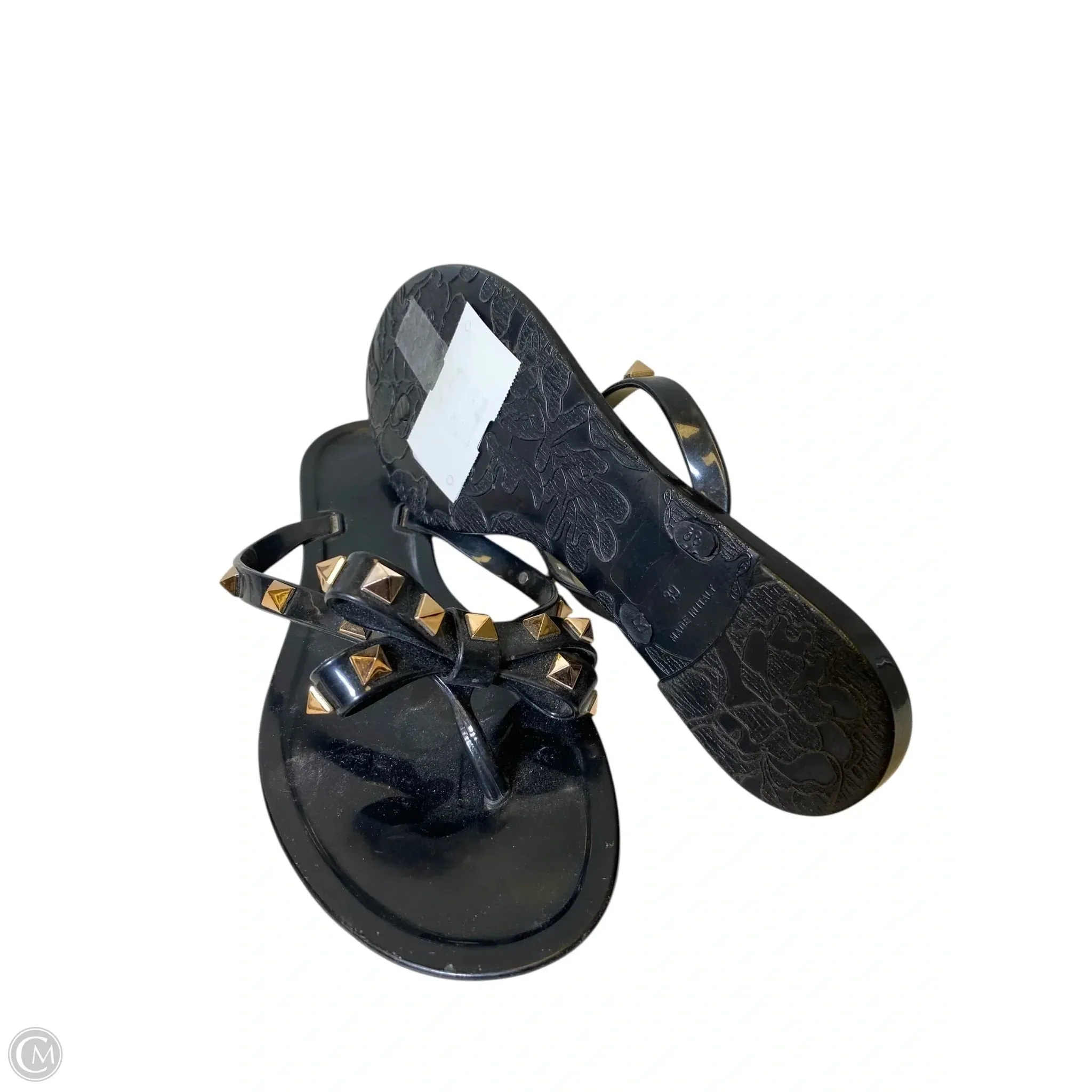 Sandals Flip Flops By Cmc In Black & Gold, Size: 8.5