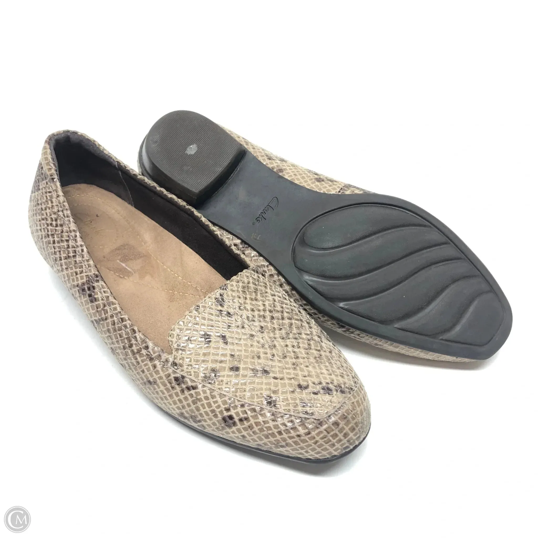 Shoes Flats By Clarks In Tan, Size: 8