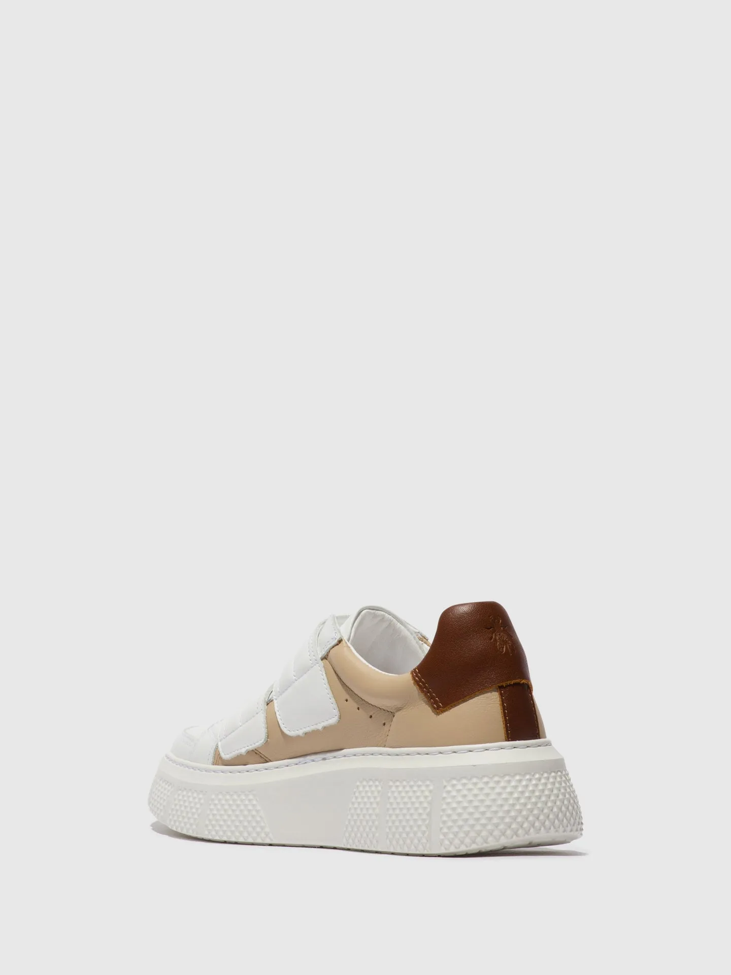 Velcro Trainers EDDA513FLY WHITE/BEIGE/COGNAC
