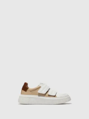Velcro Trainers EDDA513FLY WHITE/BEIGE/COGNAC