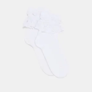 WHIMSY LACE ANKLET SOCKS WHITE Dolce Vita