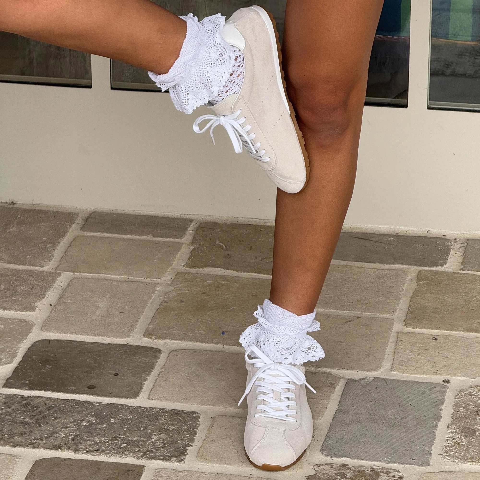 WHIMSY LACE ANKLET SOCKS WHITE Dolce Vita
