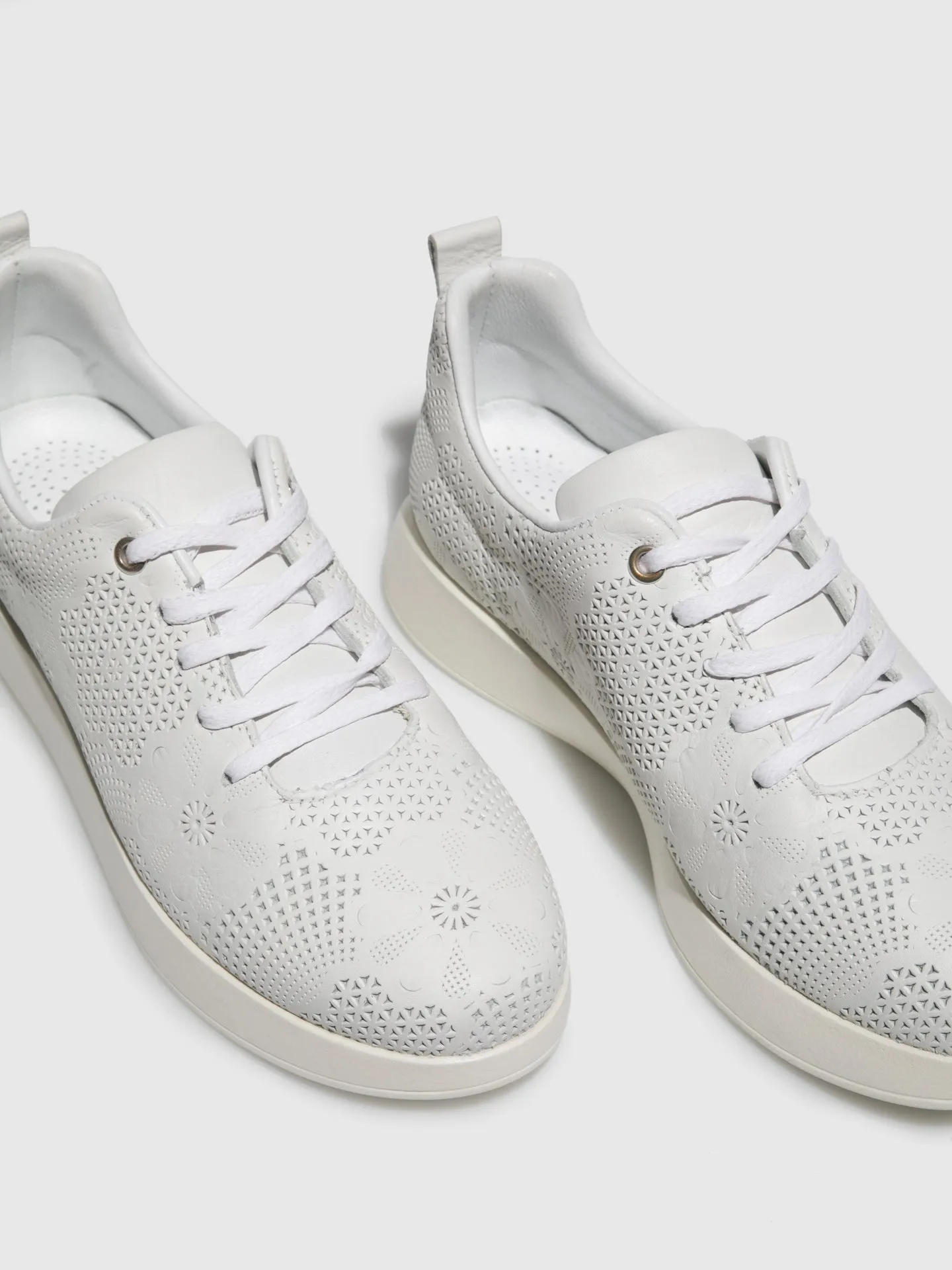 White Platform Trainers